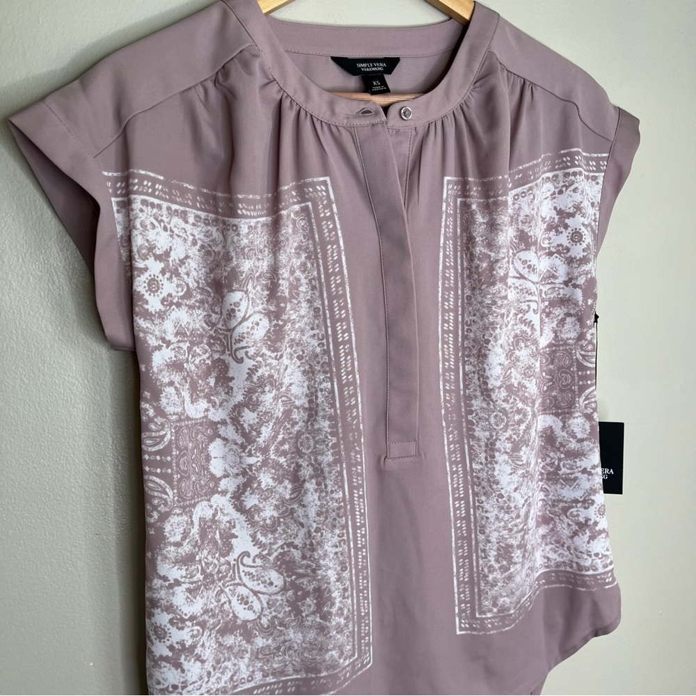 SIMPLY VERA VERAWANG SHORT SLEEVE POPOVER SIZE X-SMALL - Picture 6 of 9